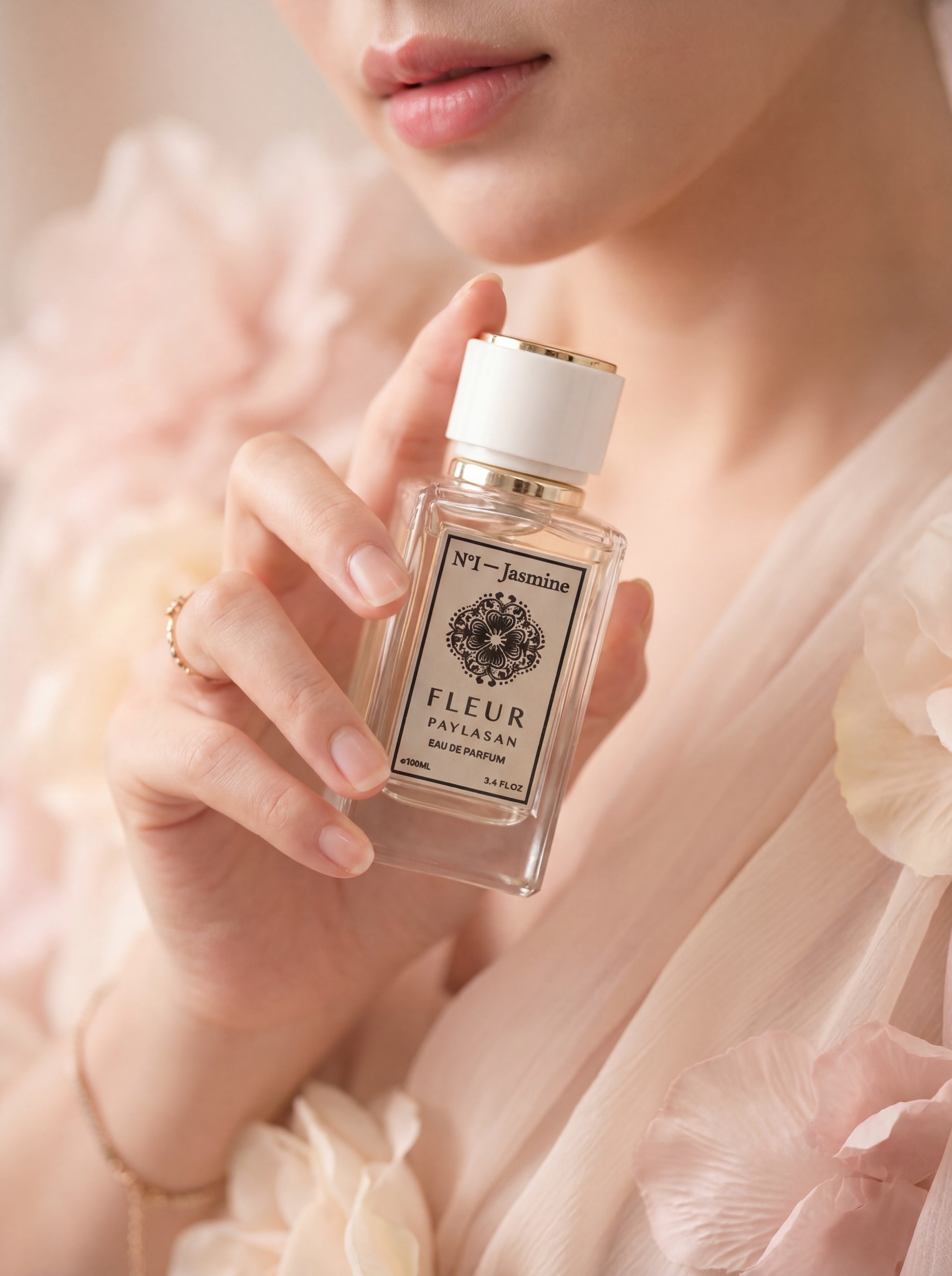 Jasmine perfume soft mystery portrait